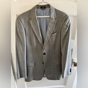 Tommy Hilfiger 100% Wool Gray Suit Jacket Separate Sharkskin 38 Long